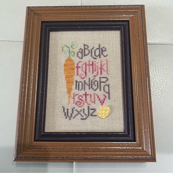 Brown Framed Alphabet Easter spring  Cross-Stitch Decor - Picture 11 of 12